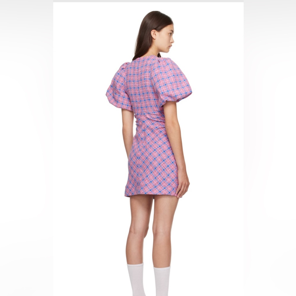 GANNI Pink Check Minidress - Picture 2 of 7